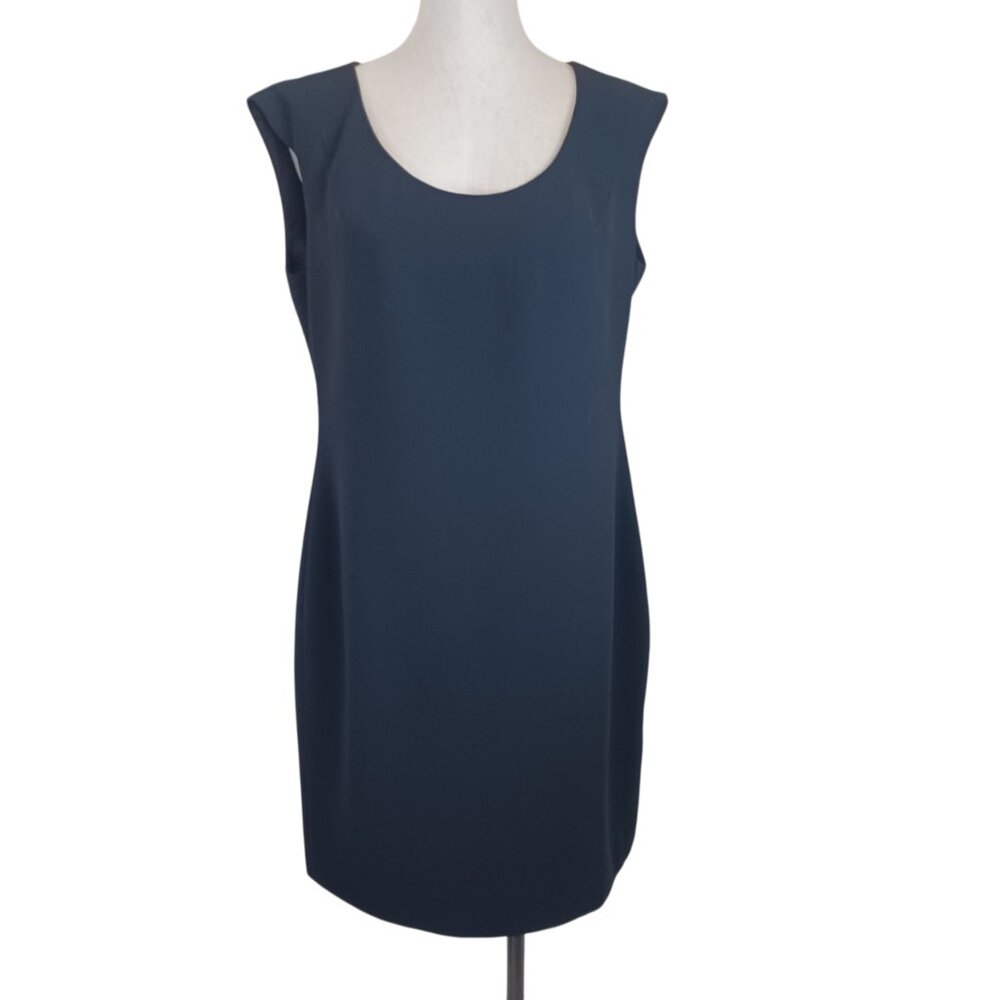 Jade Womens Black Sleeveless Scoop Neck Sheath Dress Size 12 LBD Professional